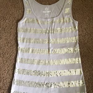Old Navy tank top medium bling gray silver cute